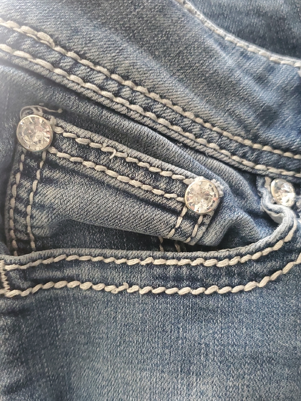 Apt. 9  Beautifully Embelished Women's Light Blue Flare Jeans - Picture 6 of 15
